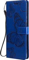 Sony Xperia 1 II Hoesje - Mobigear - Butterfly Serie - Kunstlederen Bookcase - Blauw - Hoesje Geschikt Voor Sony Xperia 1 II