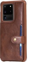 Samsung Galaxy S20 Ultra Hoesje - Mobigear - Cards Wallet Serie - Kunstlederen Backcover - Bruin - Hoesje Geschikt Voor Samsung Galaxy S20 Ultra