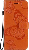 Huawei P Smart Z Hoesje - Mobigear - Vlinder Serie - Kunstlederen Bookcase - Oranje - Hoesje Geschikt Voor Huawei P Smart Z
