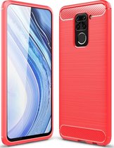 Xiaomi Redmi Note 9 Hoesje - Mobigear - Brushed Slim Serie - TPU Backcover - Rood - Hoesje Geschikt Voor Xiaomi Redmi Note 9