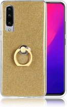 Huawei P30 Hoesje - Mobigear - Glitter Ring Serie - Hard Kunststof Backcover - Goud - Hoesje Geschikt Voor Huawei P30