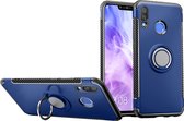 Huawei Nova 3 Hoesje - Mobigear - Armor Ring Serie - Hard Kunststof Backcover - Blauw - Hoesje Geschikt Voor Huawei Nova 3