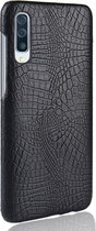 Samsung Galaxy A70 Hoesje - Mobigear - Croco Serie - Hard Kunststof Backcover - Zwart - Hoesje Geschikt Voor Samsung Galaxy A70