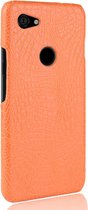 Google Pixel 3a XL Hoesje - Mobigear - Croco Serie - Hard Kunststof Backcover - Oranje - Hoesje Geschikt Voor Google Pixel 3a XL