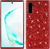 Mobigear Glitter TPU Backcover Hoesje - Geschikt voor Samsung Galaxy Note 10 - Rood