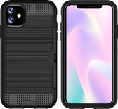 Mobigear Brushed Card TPU Backcover voor de iPhone 11 - Zwart