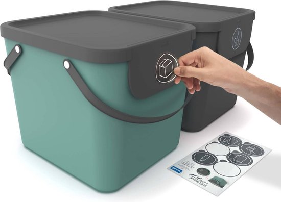 ROTHO Système de recyclage des déchets ALBULA 6 l bleu Bac à compost pour  plus de durabilité à la maison - Poubelle - Achat & prix