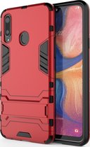 Samsung Galaxy A20s Hoesje - Mobigear - Armor Stand Serie - Hard Kunststof Backcover - Rood - Hoesje Geschikt Voor Samsung Galaxy A20s