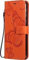 Samsung Galaxy M31 Hoesje - Mobigear - Butterfly Serie - Kunstlederen Bookcase - Oranje - Hoesje Geschikt Voor Samsung Galaxy M31