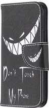 Apple iPhone 12 Mini Hoesje - Mobigear - Design Serie - Kunstlederen Bookcase - Do Not Touch - Hoesje Geschikt Voor Apple iPhone 12 Mini