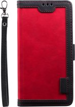 Xiaomi Redmi Note 8 Pro Hoesje - Mobigear - Two Tone Serie - Kunstlederen Bookcase - Rood - Hoesje Geschikt Voor Xiaomi Redmi Note 8 Pro