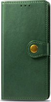 Xiaomi Redmi 9A Hoesje - Mobigear - Snap Button Serie - Kunstlederen Bookcase - Groen - Hoesje Geschikt Voor Xiaomi Redmi 9A