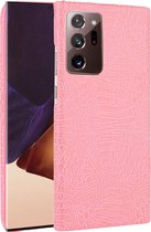 Samsung Galaxy Note 20 Ultra Hoesje - Mobigear - Crocodile Serie - Hard Kunststof Backcover - Roze - Hoesje Geschikt Voor Samsung Galaxy Note 20 Ultra
