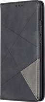 HONOR 9X Lite Hoesje - Mobigear - Rhombus Slim Serie - Kunstlederen Bookcase - Zwart - Hoesje Geschikt Voor HONOR 9X Lite