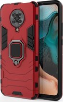 Poco F2 Pro Hoesje - Mobigear - Armor Ring Serie - Hard Kunststof Backcover - Rood - Hoesje Geschikt Voor Poco F2 Pro