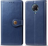 POCO F2 Pro Hoesje - Mobigear - Snap Button Serie - Kunstlederen Bookcase - Blauw - Hoesje Geschikt Voor POCO F2 Pro