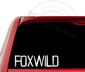 Autosticker Foxwild | Wit | 15cm | Auto sticker | Massa is kassa - Peter Gillis - Foxwild word ik er van! | Stickertoko.nl