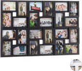 relaxdays cadre photo collage XXL - cadre photo collage - cadre collage plastique - 24 photos noir