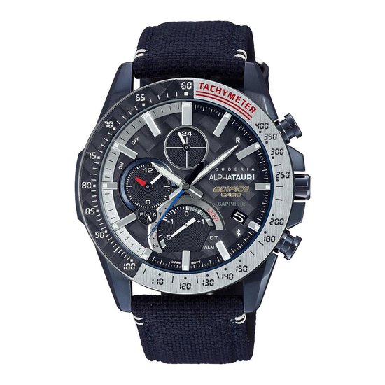 Casio Edifice Alpha Tauri Racing EQB-1000AT-1AER Horloge - Nylon - Blauw - Ø 42 mm