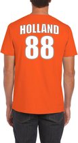 Oranje supporter t-shirt met rugnummer 88 - Holland / Nederland fan shirt voor heren S