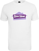 Urban Classics Heren Tshirt -S- Stay Home Wit