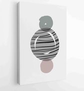 Earth tones Hand drawn organic shape art design for wall framed prints, canvas prints, poster, home decor, cover, wallpaper 4 - Moderne schilderijen – Vertical – 1888032559 - 115*7