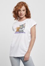 Merchcode Tom And Jerry - Tom & Jerry Pose Dames T-shirt - M - Wit