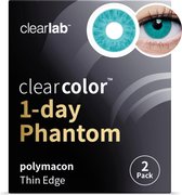 -1.00 - Clearcolor™ 1-day Phantom Blue Walker - 2 pack - Daglenzen - Partylenzen / Verkleden / Kleurlenzen - Blue Walker