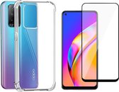 Oppo A94 Hoesje - Oppo A94 5G Hoesje Shock Proof Case - Oppo A94 Hoesje Transparant - Oppo A94 Screenprotector Glas Full Screen Protector