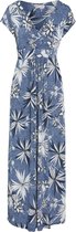 Cassis - Female - Lange jurk met bloemenprint en jeanslook  - Denim