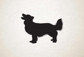 Silhouette hond - Small Greek Domestic Dog - Kleine Griekse tamme hond - L - 75x106cm - Zwart - wanddecoratie
