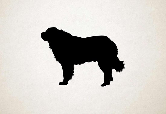 Silhouette hond - Pyrenean Mastiff - Pyreneese Mastiff - M - 60x85cm - Zwart - wanddecoratie