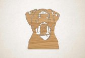 Wanddecoratie - Hond - Rottweiler 10 - M - 72x60cm - Eiken - muurdecoratie - Line Art