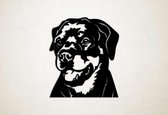 Wanddecoratie - Hond - Rottweiler 7 - M - 70x60cm - Zwart - muurdecoratie - Line Art