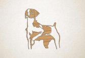Wanddecoratie - Hond - Epagneul Breton - Bretoense Spaniel 3 - M - 70x60cm - Eiken - muurdecoratie - Line Art