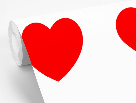 Papier peint photo peint vinyle - Une illustration avec neuf coeurs rouges largeur 260 cm x hauteur 260 cm - Tirage photo sur papier peint (disponible en 7 tailles)