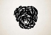 Wanddecoratie - Hond - Schnoodle - M - 60x62cm - Zwart - muurdecoratie - Line Art