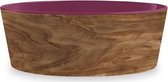 Tarhong voerbak hond olive melamine houtprint / magenta - 15,5x15,5x5,5 cm 700 ml - 1 stuks