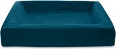 Bia bed royal fluweel overtrek hondenmand petrol - bia-70 85x70x15 cm - 1 stuks