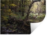 Sticker Muursticker Forest life - Cerf en forêt - 160x120 cm - film autocollant - sticker mural repositionnable XXL /