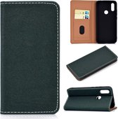 Voor xiaomi redmi 7 effen kleur frosted magnetische horizontale flip lederen tas met kaartsleuven en houder (groen)