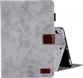 Voor iPad 10,2-inch zakelijke stijl horizontale flip lederen tas, met houder en kaartsleuf & fotolijst en slaap / waakfunctie (grijs)