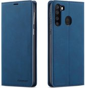 Voor Samsung Galaxy A21 Forwenw Dream Series Oil Edge Strong Magnetism Horizontal Flip Leather Case met houder & kaartsleuven & Wallet & Photo Frame (blauw)