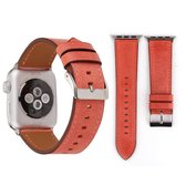 Voor Apple Watch Series 3 & 2 & 1 38mm frisse stijl polshorloge lederen band (rood)