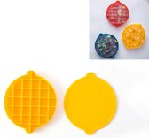 Citroenvorm Ice Grid Food Grade siliconen ijsblokjesvorm Voedingssupplement Ice Box met deksel (geel)