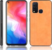 Voor Vivo Y50 schokbestendig naaien Koe patroon Skin PC + PU + TPU Case (oranje)