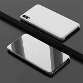 Galvaniseren spiegel horizontale flip PU lederen tas met houder voor Xiaomi Redmi 7A (zilver)