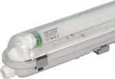 HOFTRONIC - TL armatuur geschikt voor T8 TL buizen - 60cm - LED - Waterdicht - Flikkervrij - Koppelbaar - 9 Watt - 1440 lumen - 160 lm/W - 230V - 3000K Warm wit - TL armatuur voor werkplaatse