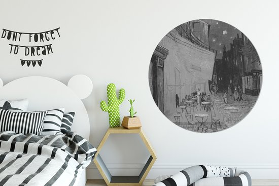 Terrasse de café la nuit - Peinture de Vincent van Gogh Cercle mural en aluminium