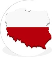 WallCircle - Wandcirkel ⌀ 150 - Illustratie van Polen in de kleur van de vlag - Ronde schilderijen woonkamer - Wandbord rond - Muurdecoratie cirkel - Kamer decoratie binnen - Wanddecoratie muurcirkel - Woonaccessoires